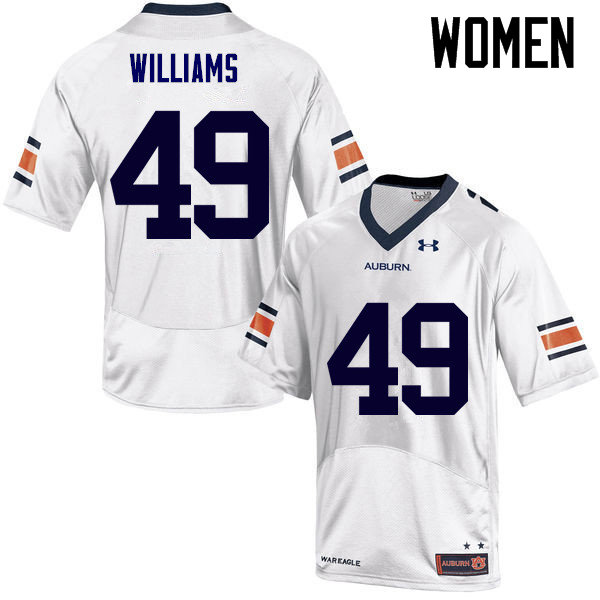 Auburn Tigers Women's Darrell Williams #49 White Under Armour Stitched College NCAA Authentic Football Jersey SNC5174YU